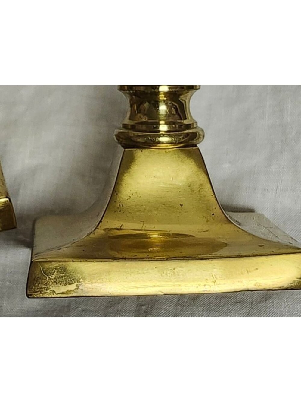 Vintage MCM Brass & Celluloid Candlestick Holders 8" Tall Elegant Design - Picture 8 of 8